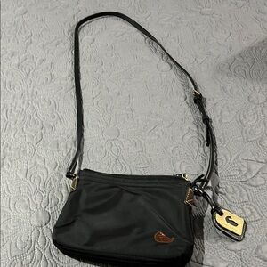 Dooney & Bourke Black Crossbody Bag with Gold Details